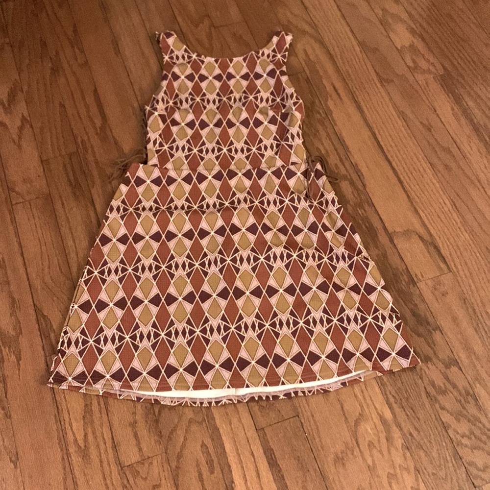 Dress size large fits like medium   Super cute!